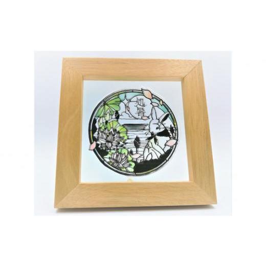 ふるさと納税 陶磁器・漆器・ガラス 埼玉県 川越市 KOEDO川越硝子「切り絵ガラスアート」M(処暑) / ステンドグラス エッチング 二十四節気 埼玉県 処暑