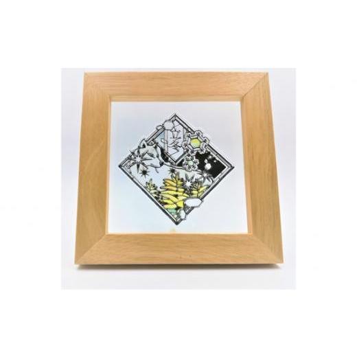 ふるさと納税 陶磁器・漆器・ガラス 埼玉県 川越市 KOEDO川越硝子「切り絵ガラスアート」M(立冬) / ステンドグラス エッチング 二十四節気 埼玉県 立冬