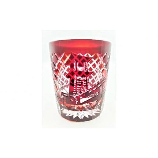 ふるさと納税 陶磁器・漆器・ガラス 埼玉県 川越市 KOEDO川越硝子『川越切子「時の鐘矢来(銅赤)」』 / 伝統工芸 エッチング KIRIKO 埼玉県 銅赤