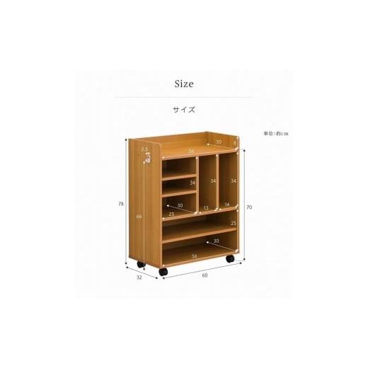 ふるさと納税 木工品・竹工品 和歌山県 海南市 ランドセルラック 2人用 キャスター付き ホワイトウッド avd101102202の画像