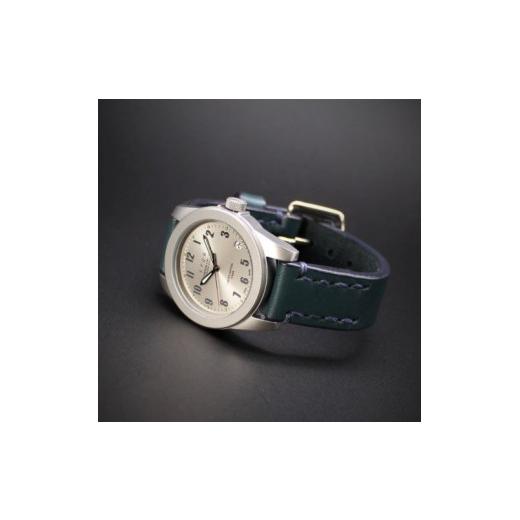 ふるさと納税 小物 長野県 岡谷市 腕時計 クオーツ式 SPQR masterpiece 初代復刻文字盤 SOMESサドルレザーバンド (文字盤:シルバー バンド:モスグレイ) …