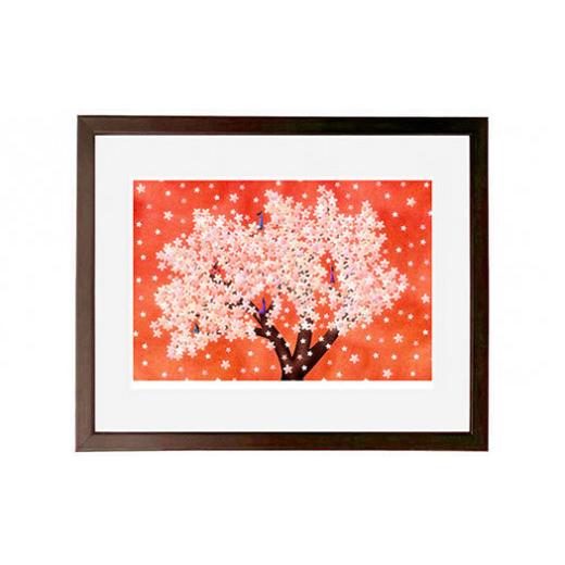 ふるさと納税 京都府 綾部市 相根良孝 ピエゾグラフ 絵画「桜」 額装