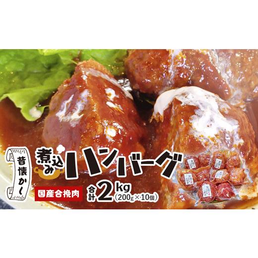 ふるさと納税 肉 ハンバーグ 京都府 綾部市 国産煮込みハンバーグ 2kg(200g×10個) / ハンバーグ 牛肉 豚肉 綾部市 / 有限会社 タンバミート[BSDX017] …