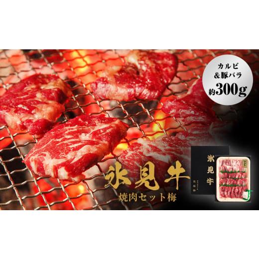 ふるさと納税 牛肉 焼肉・バーベキュー 富山県 氷見市 氷見牛焼肉セット梅(カルビ&豚バラ約300g)(10月お届け) 10月お届け