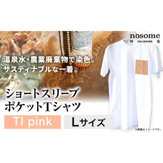 ふるさと納税 服 北海道 本別町 L:サイズ 野の色を着る。温泉水・農業廃棄物で染色したショートスリーブポケット(Tシャツ)TI pink 合同会社nosome 送料無…
