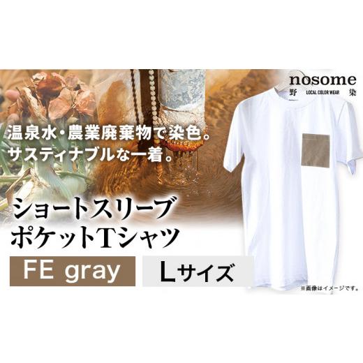 ふるさと納税 服 北海道 本別町 L:サイズ 野の色を着る。温泉水・農業廃棄物で染色したショートスリーブポケット(Tシャツ)FE gray 合同会社nosome 送料無…