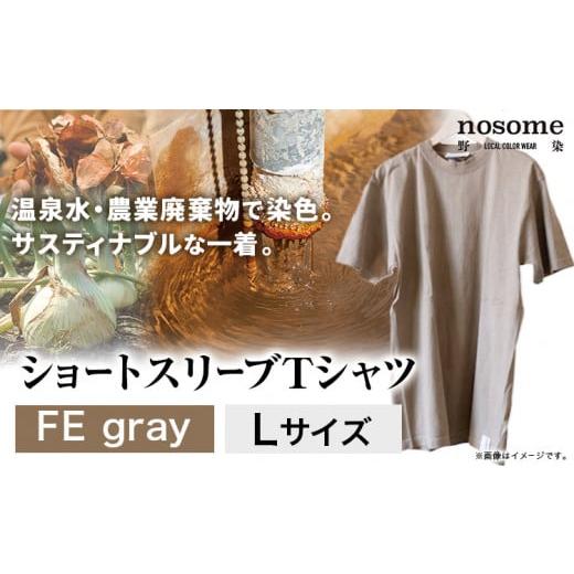 ふるさと納税 服 北海道 本別町 L:サイズ 野の色を着る。温泉水・農業廃棄物で染色したショートスリーブTシャツ FE gray 合同会社nosome[90日以内に出荷予…