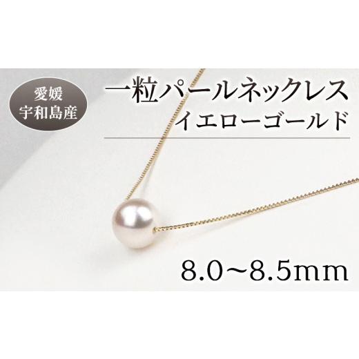 ふるさと納税 アクセサリー ネックレス 愛媛県 宇和島市 ＼10営業日以内発送/ 本真珠 パール 花珠 真珠 一粒 パールネックレス 8.0-8.5mm イエローゴールド …