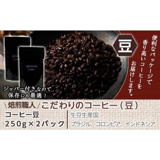 ふるさと納税 コーヒー コーヒー豆 宮崎県 都城市 焙煎職人こだわりのコーヒー 豆 500g 小分けパック(ジッパー・バルブ付) 中深煎り _LC-3302_(都城市) 250g&times;&hellip;