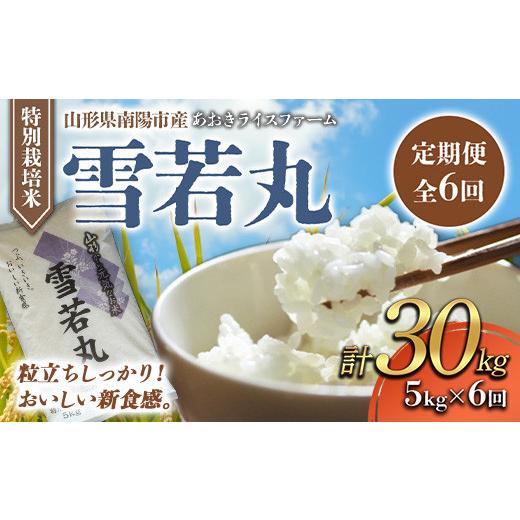 ふるさと納税 米 山形県 南陽市 金賞受賞農家 [定期便6回] 令和7年産 特別栽培米 雪若丸 5kg×6か月 『あおきライスファーム』 山形南陽産 米 白米 精米 ご…