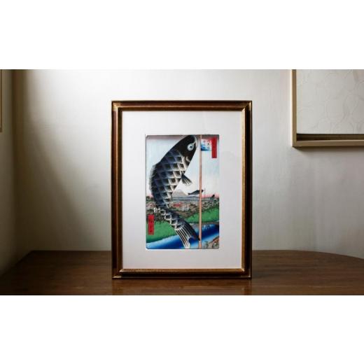 ふるさと納税 木工品・竹工品 東京都 荒川区 組み合わせが選べる 特製額入り江戸木版画 (カラー:金) 005-002-1 金