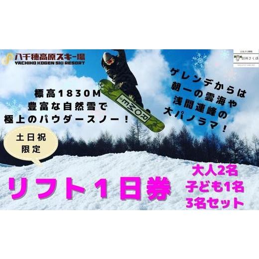 ふるさと納税 スキーチケット 長野県 佐久穂町 2025-2026シーズン 八千穂高原スキー場 土日祝日限定 リフト1日券 ファミリーBセット(大人2名・子ども1名…
