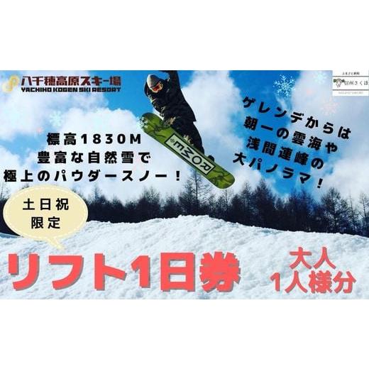 ふるさと納税 スキーチケット 長野県 佐久穂町 2025-2026シーズン 八千穂高原スキー場 土日祝日限定 リフト1日券 大人1名[AD-107]
