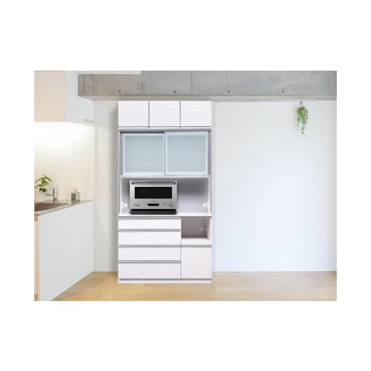 ふるさと納税 家具 収納家具 福岡県 大川市 (ホワイト柾目) 開梱設置 クロノス キッチンボード 上置き付 幅120cm キッチンボード 引き戸 食器棚 オープンボ…