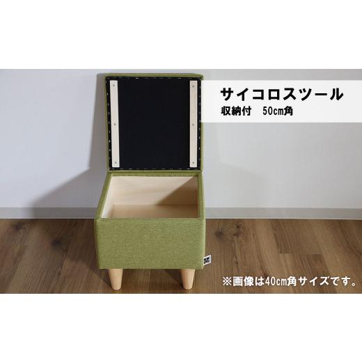 ふるさと納税 家具 北海道 栗山町 サイコロスツール（収納付）50cm角 張地・木脚塗装色選択可 　R009_5