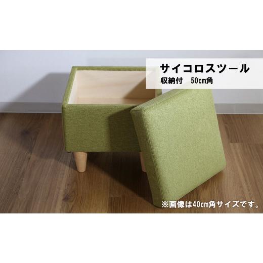 ふるさと納税 家具 北海道 栗山町 サイコロスツール（収納付）50cm角 張地・木脚塗装色選択可 　R009_6