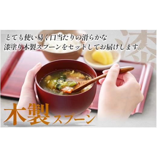 ふるさと納税 陶磁器・漆器・ガラス 福井県 鯖江市 木目汁椀ペア スプーンセット 吟朱・黒 食洗機対応・レンジ対応 B-08406 ／和食器 木製 汁椀 木製 お椀 漆…の画像