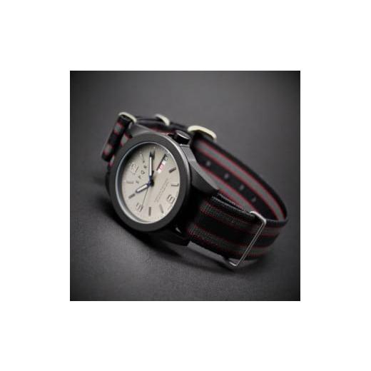 ふるさと納税 小物 長野県 岡谷市 腕時計 クオーツ式 SPQR masterpiece dd ブラックケース NATOスタンダードバンド (文字盤:アイボリー バンド:ジェーム…