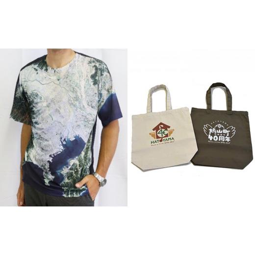 ふるさと納税 埼玉県 鳩山町 オリジナル衛星Tシャツ・エコバッグのセット Lサイズ オリジナル衛星Tシャツ Lサイズ