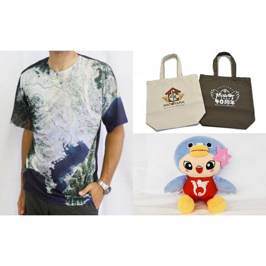 ふるさと納税 服 埼玉県 鳩山町 オリジナル衛星Tシャツ・エコバッグ・は〜とんぬいぐるみのセット XLサイズ オリジナル衛星Tシャツ XLサイズ