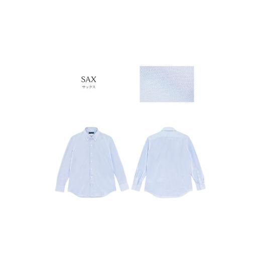 ふるさと納税 服 男 愛媛県 松山市 高級カノコ生地ニットシャツ(ボタンダウン) サックス (SNKJ22-014) サイズ L L
