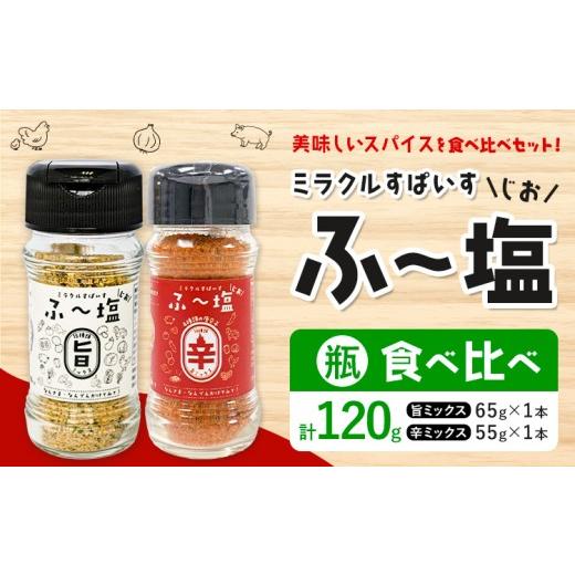 ふるさと納税 塩・だし ハーブ・風味付き 熊本県 菊池市 塩 ミラクルすぱいす ふ〜塩 旨ミックス + 辛ミックス 各瓶×1本 株式会社KIYORAきくち [90日以内に…
