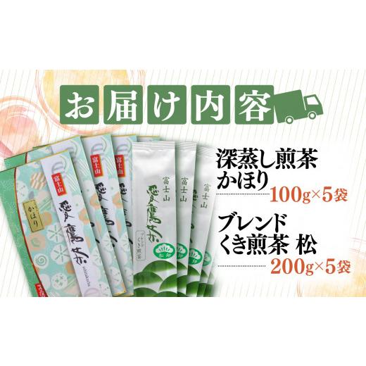 ふるさと納税 お茶類 緑茶（茶葉・ティーバッグ） 静岡県 沼津市 お茶 茶葉 緑茶 深蒸し 煎茶 かほり 500g くき煎茶 松 1000g セット 静岡の画像