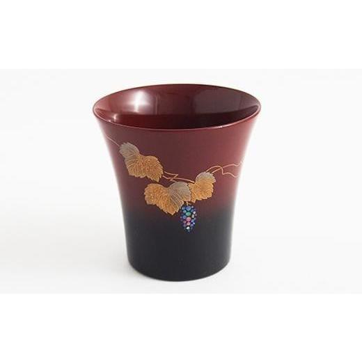 ふるさと納税 陶磁器・漆器・ガラス 石川県 - 金沢漆器 ぐい呑み 加賀蒔絵 曙杯 ぶどう ぶどう