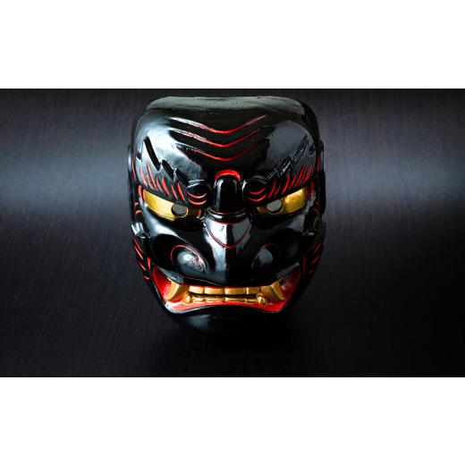 ふるさと納税 木工品・竹工品 岩手県 西和賀町 「作者 東博美」鬼剣舞[黒面][阿]