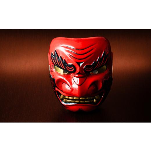 ふるさと納税 木工品・竹工品 岩手県 西和賀町 「作者 東博美」鬼剣舞[赤面][阿]