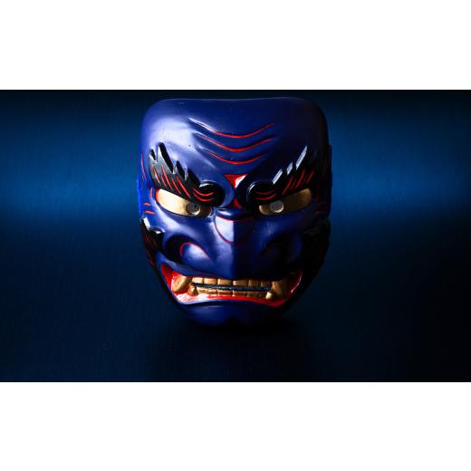 ふるさと納税 木工品・竹工品 岩手県 西和賀町 「作者 東博美」鬼剣舞[青面(紺)][阿]