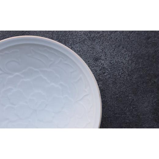 ふるさと納税 食器・グラス 皿 佐賀県 有田町  まるふくオリジナル 有田焼 botan 牡丹彫bowl２個セット ぼたん シンプル 和食器 中鉢 多用鉢 ペア A22-19の画像