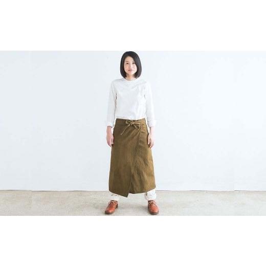 ふるさと納税 服 岡山県 西粟倉村 ワークサロンエプロン_オリーブ S-UW-A53A オリーブ