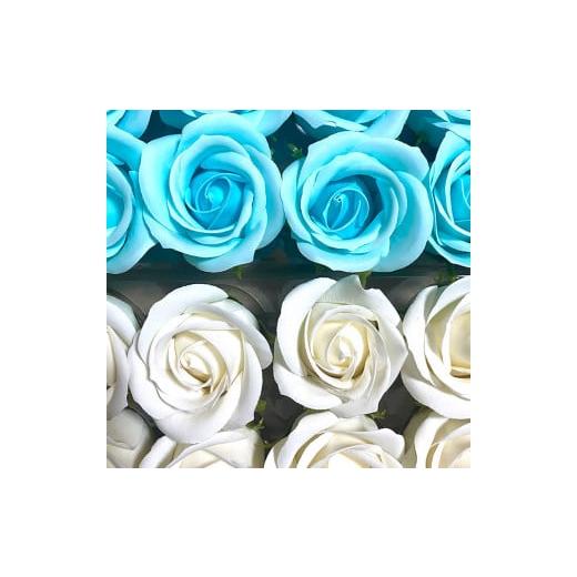 ふるさと納税 花・苗木 福岡県 苅田町 水色×白:Flower balloon ( フラワー バルーン ) ソープ フラワー 5本 置き型タイプ 韓国 お花 贈り物 水色×白