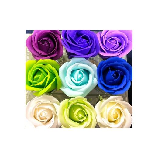 ふるさと納税 花・苗木 福岡県 苅田町 寒色系:Flower balloon ( フラワー バルーン ) ソープ フラワー 10本 花束型 タイプ 韓国 お花 贈り物 寒色系