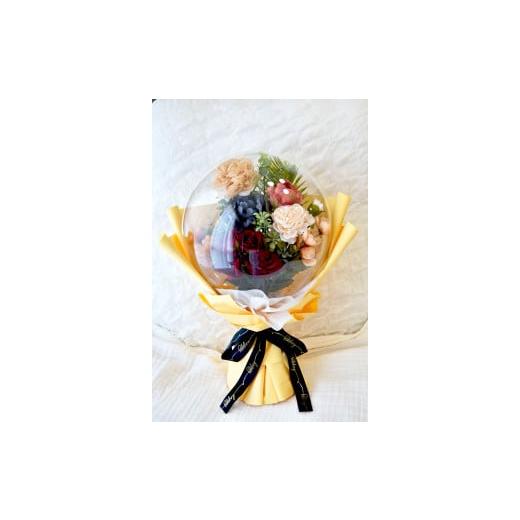 ふるさと納税 花・苗木 福岡県 苅田町 シック系:Flower balloon ( フラワー バルーン ) アーティフィシャルフラワー 花束型 ラッピング 韓国 お花 贈り物 シ…