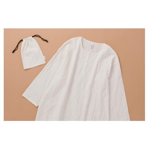 ふるさと納税 服 男 兵庫県 西脇市 SHIWAコットン リラックスノーカラーシャツ(44-36) 1(U) サイズ:1(U)