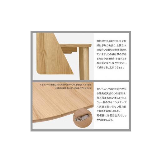 ふるさと納税 家具 テーブル 北海道 旭川市 旭川家具 カンディハウス マムダイニングテーブル 90×90 北海道タモ NF_01838_5