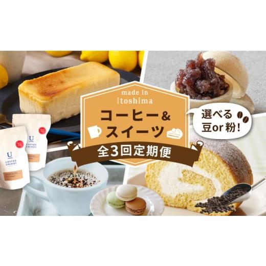 ふるさと納税 コーヒー コーヒー豆 福岡県 糸島市 全3回定期便 糸島 コーヒー&スイーツ定期便 (コーヒー 豆 / チーズケーキ / モナカ / ロールケーキ /…