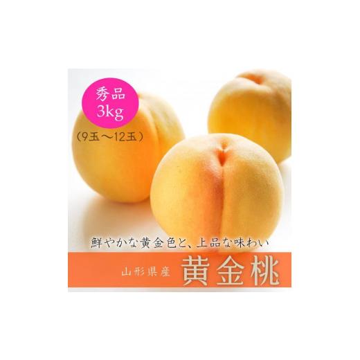 ふるさと納税 もも 山形県 中山町  令和8年産先行受付 中山町産黄金桃3kg 秀品  玉数おまかせ（軟らかくなる桃）の画像