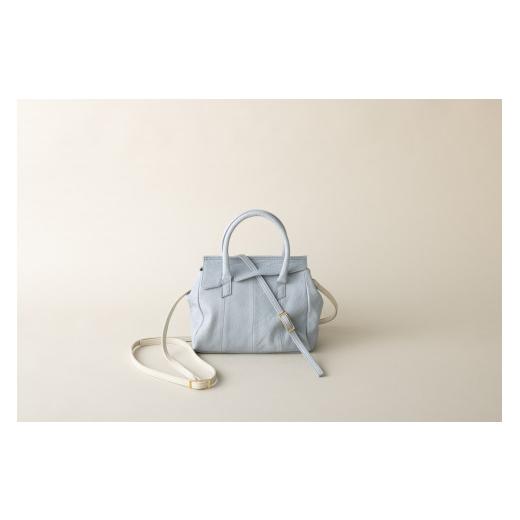 ふるさと納税 カバン 長野県 長野市 J0764-02 OBI MINI BGブルーグレイ(革のカシミヤ 長野市産 野生鹿革バッグ) BGブルーグレイ