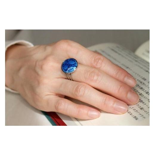 ふるさと納税 陶磁器・漆器・ガラス 愛知県 名古屋市 色:紺透 尾張七宝窯元 加藤七宝製作所 丸リング 色:紺透