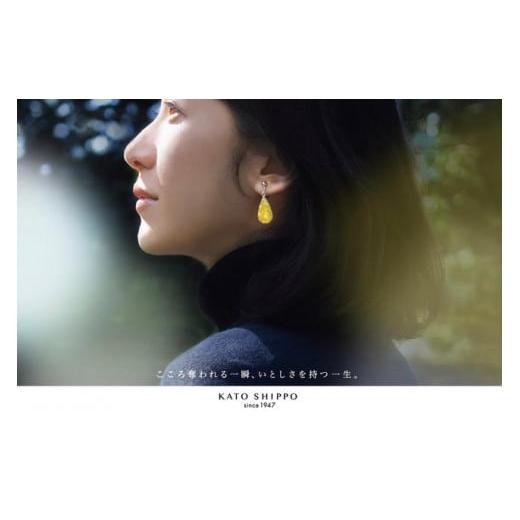 ふるさと納税 陶磁器・漆器・ガラス 愛知県 名古屋市 色:黄透 尾張七宝窯元 加藤七宝製作所 雫イヤリング 色:黄透