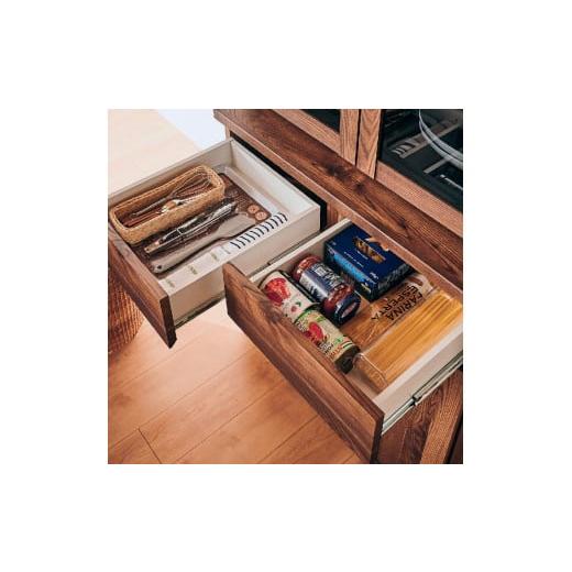 ふるさと納税 家具 収納家具 福岡県 大川市  Chatra／チャトラ 幅80cmダイニングボード ブラウン シンプルでお部屋に合わせやすい食器棚の画像