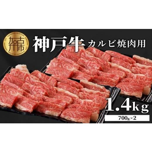 ふるさと納税 牛肉 焼肉・バーベキュー 兵庫県 加古川市 選べる配送月 2月発送 神戸牛カルビ焼肉1.4kg(700g×2) [ 肉 カルビ 神戸牛 焼肉 サシ 国産 1.4kg …