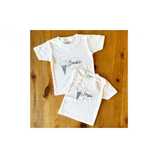 ふるさと納税 神奈川県 逗子市 2人兄弟姉妹でおそろい／アイスクリーム Sigle×Double プリント／ Tシャツ2枚組ギフトセット【出産祝い・誕生日・ギフト・プレ… 