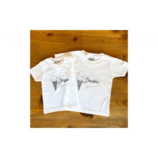 ふるさと納税 神奈川県 逗子市 2人兄弟姉妹でおそろい／アイスクリーム Sigle×Double プリント／ Tシャツ2枚組ギフトセット【出産祝い・誕生日・ギフト・プレ… 