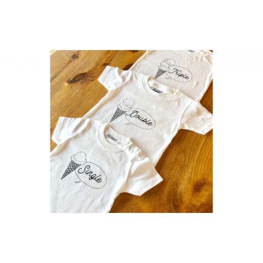 ふるさと納税 神奈川県 逗子市 3人兄弟姉妹でおそろい/アイスクリーム Sigle×Double×Triple プリント/ Tシャツ3枚組ギフトセット【出産祝い・誕生日・ギフト… 