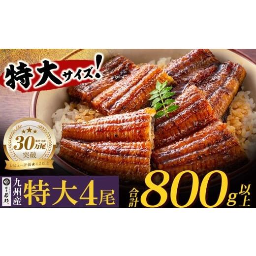 ふるさと納税 うなぎ 福岡県 福智町 W61-74 累計30万尾突破 国産うなぎ蒲焼特大サイズ4尾(計800g以上)鰻蒲焼用タレ・山椒付 うなぎ生産量日本一 鹿児島県産…
