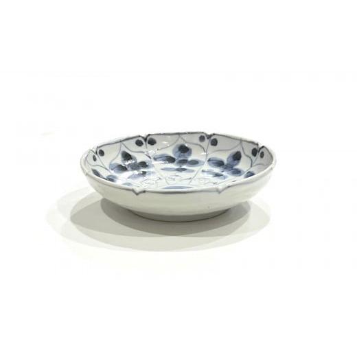 ふるさと納税 食器・グラス 皿 佐賀県 有田町 有田焼 工房禅 横田翔太郎 染付 八方家紋 縁切深皿 初期伊万里 24to3 西富陶磁器 A15-342の画像